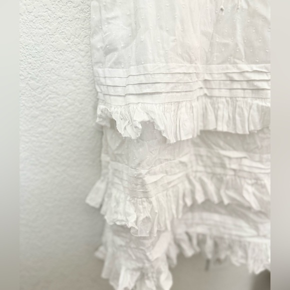 Cleobella Zane Dress Swiss Dot Ruffle Tiered Pinafore Bow Sleeve - Picture 3 of 8